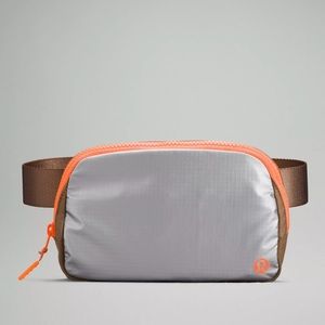 Lululemon Everywhere Belt Bag - Silver with neon orange zip 1L